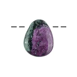 0416397804 Pietra burattata Zoisite con Rubino (extra) forato, 2,5 - 3,0 cm | Marco Schreier