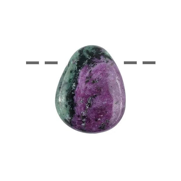 Pietra burattata Zoisite con Rubino (extra) forato, 2,5 - 3,0 cm | Marco Schreier