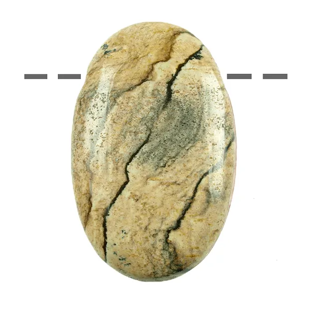 Linsenstein Jaspis (Landschaftsjaspis) gebohrt | Marco Schreier