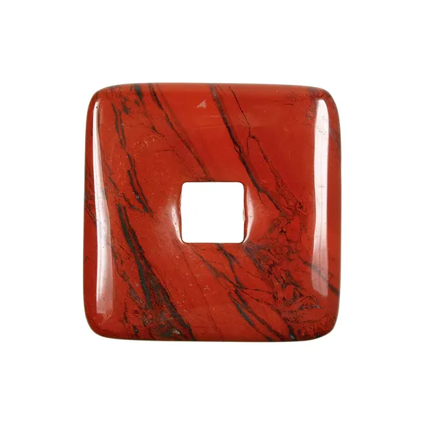 Diaspro quadrato a ciambella (rosso), 40 mm | grossista gemme e pietre curative