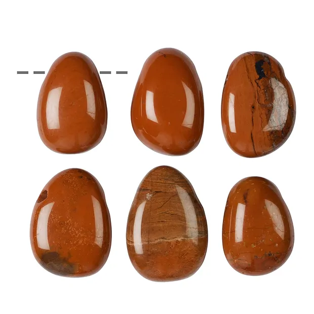 Diaspro burattato (rosso) forato | Gemme Schreier, pietre curative e gioielli