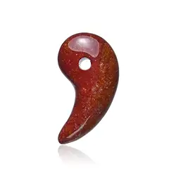 0416595513 Jaspe magatama (rojo), perforado, 3,2cm | Marco Schreier