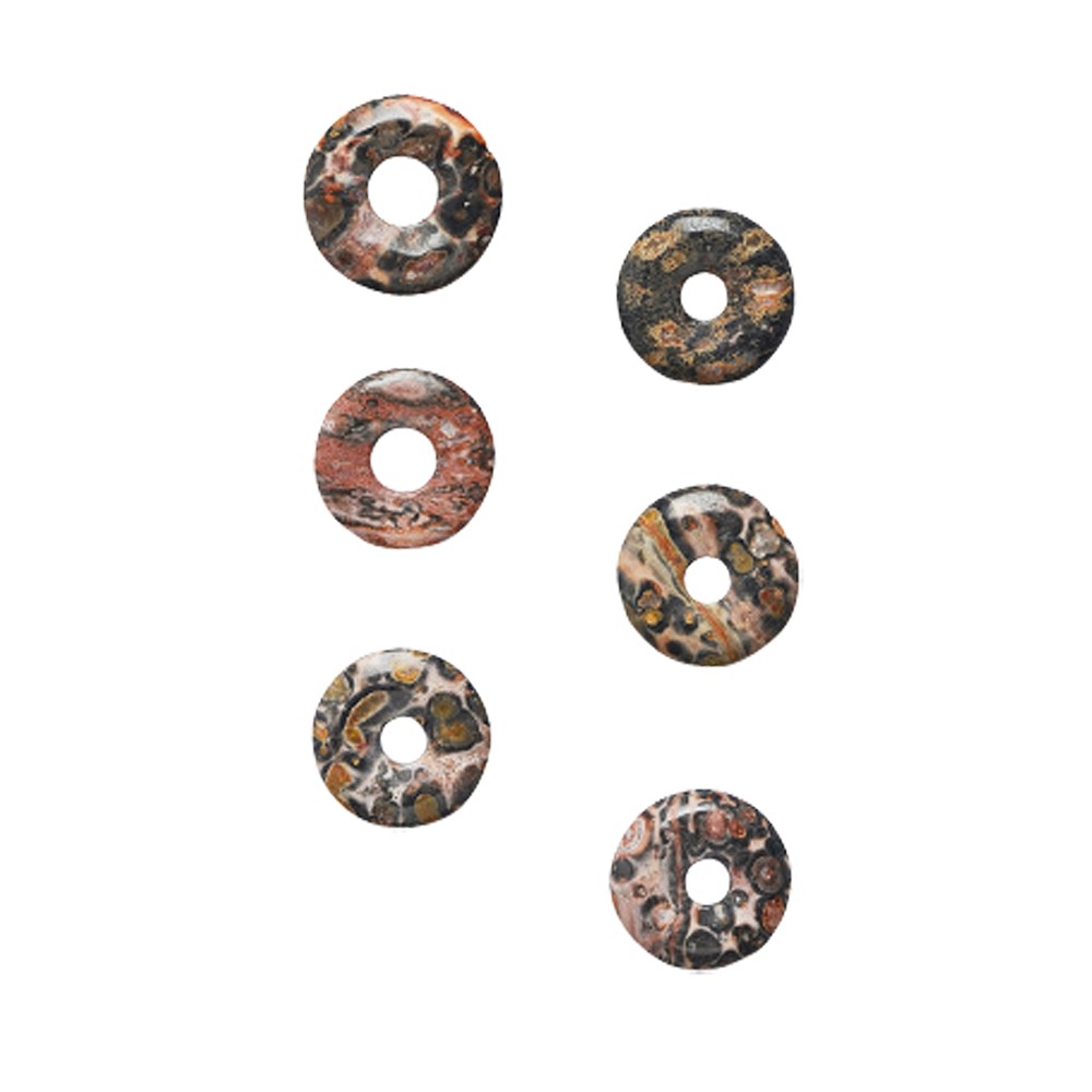 Donut jasper (leopard skin jasper), 15mm (6 pcs./ PU) | Marco Schreier