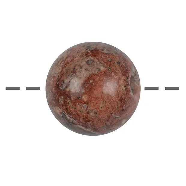 Boule de pierre en peau de léopard percée, 25mm | Marco Schreier