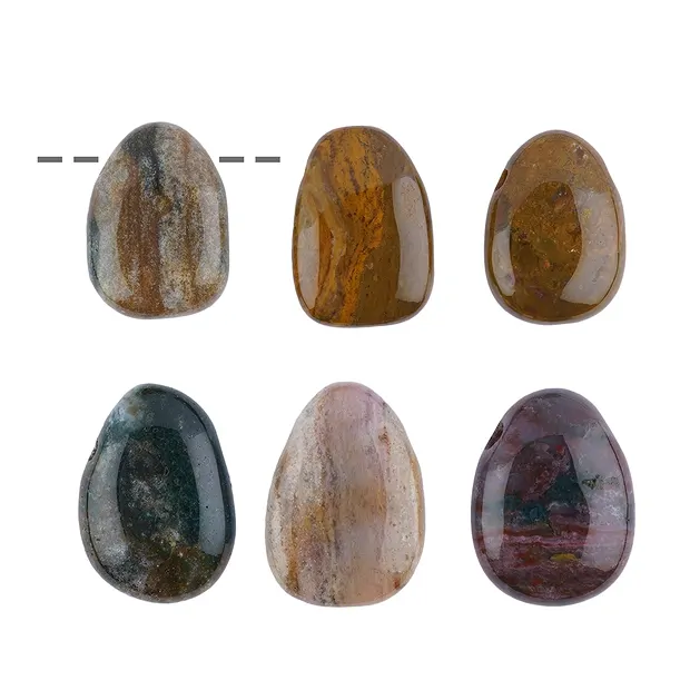 Trommelstein Ozeanjaspis gebohrt | Großhändler Edelsteine, Heilsteine & Schmuck