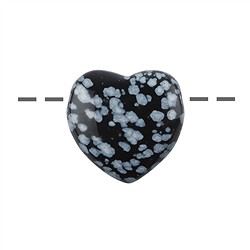 0417190630 Drilled heart Obsidian (snowflake Obsidian), 3.0cm | Marco Schreier