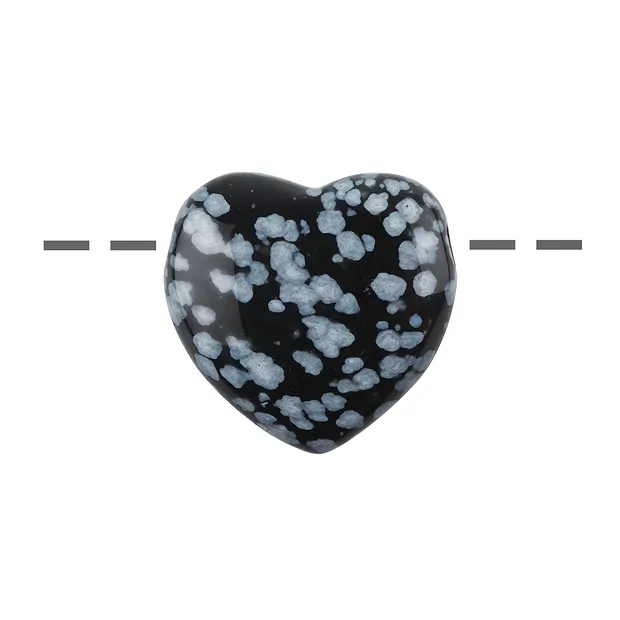 Drilled heart Obsidian (snowflake Obsidian), 3.0cm | Marco Schreier