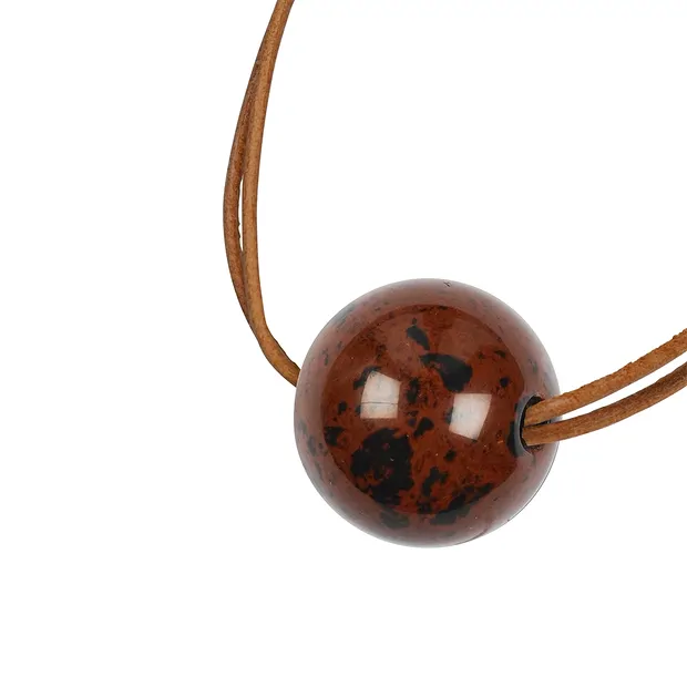 Obsidian Ball (Mahogany), Drilled, 25 mm, 4 mm Hole | Marco Schreier