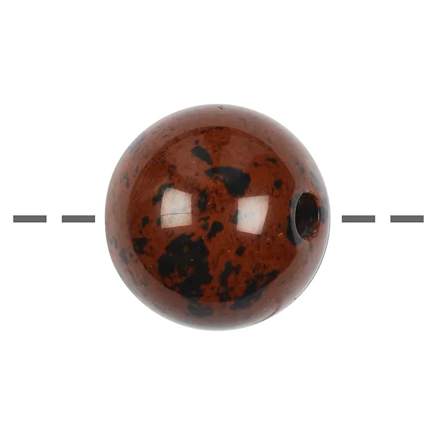 Obsidian Ball (Mahogany), Drilled, 25 mm, 4 mm Hole | Marco Schreier
