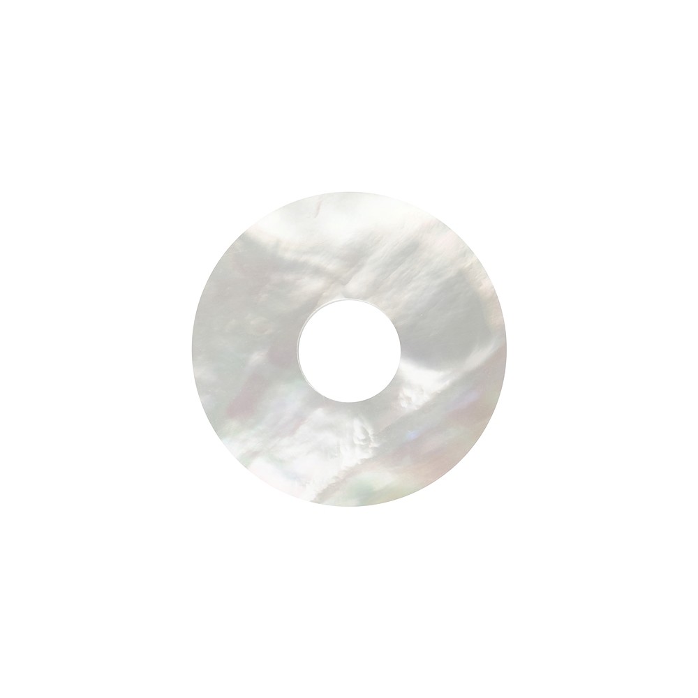 Donut Mother of Pearl (light), 30mm | wholesaler gems, healing stones & jewelry