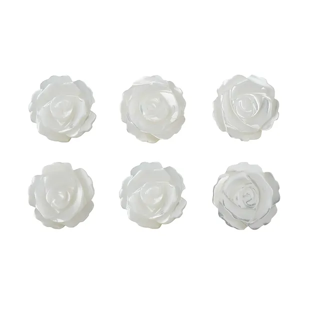 Rose Mother of Pearl (light), 10mm (6 pcs./ PU), half drilled | Marco Schreier