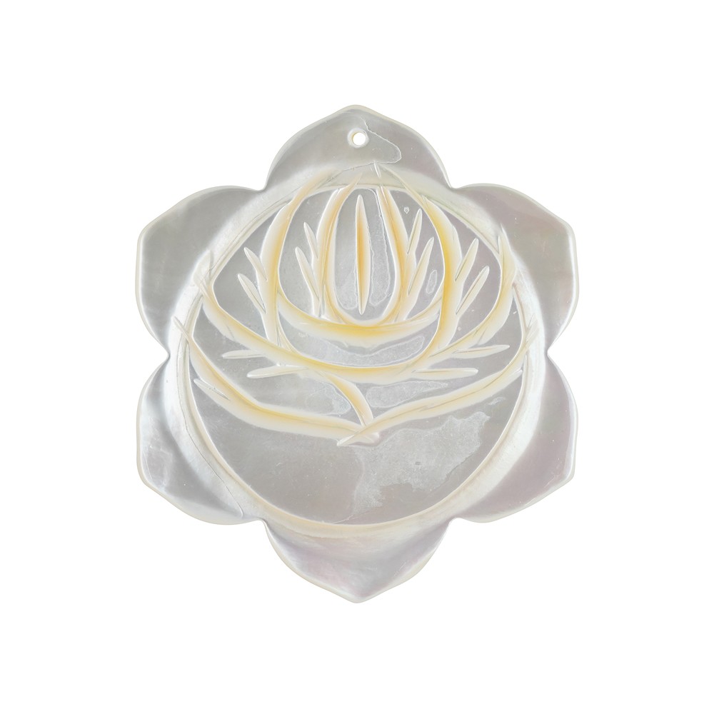 Rose Mother of Pearl drilled, 40mm, 1mm hole | wholesaler gems & healing stones