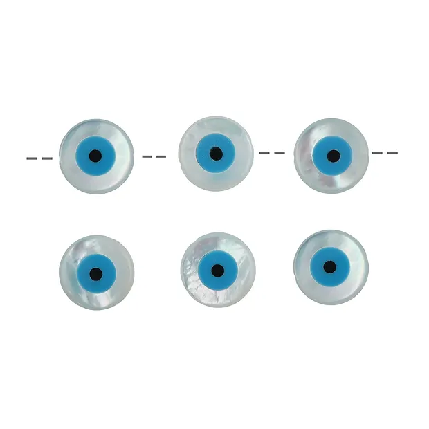 Disco Madreperla Evil Eye, 10 mm, foro 1 mm (6 pz./UC) | Marco Schreier