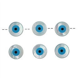 0417598207 Disc Mother of Pearl Evil Eye, 12mm, 1mm hole (6 pcs/PU) | Marco Schreier