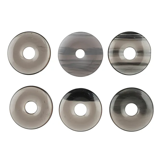 Donut Obsidian (Rauch, Lamellen), 30mm | Edelsteine, Heilsteine & Schmuck-Handel