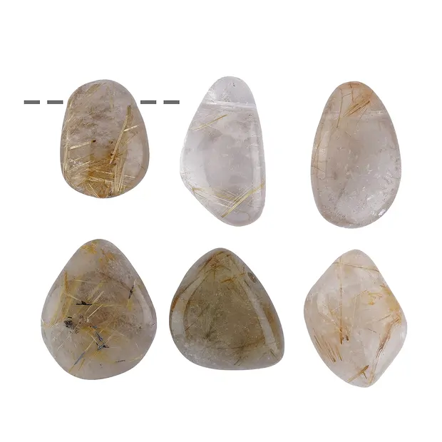 Tumbled Stone Rutilated Quartz drilled | Schreier gems, healing stones & jewelry