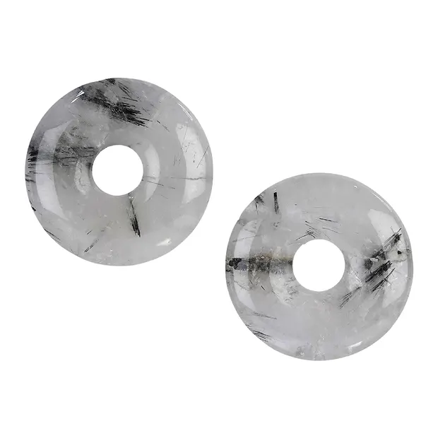 Cuarzo turmalina donut, 30mm | piedras preciosas, piedras curativas y joyería