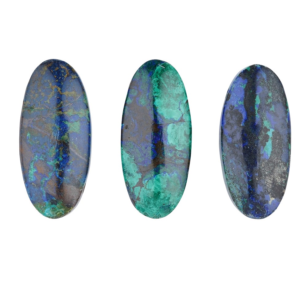 Oval Azurite Malachite (stab.), drilled, 4.0cm | gems, healing stones & jewelry