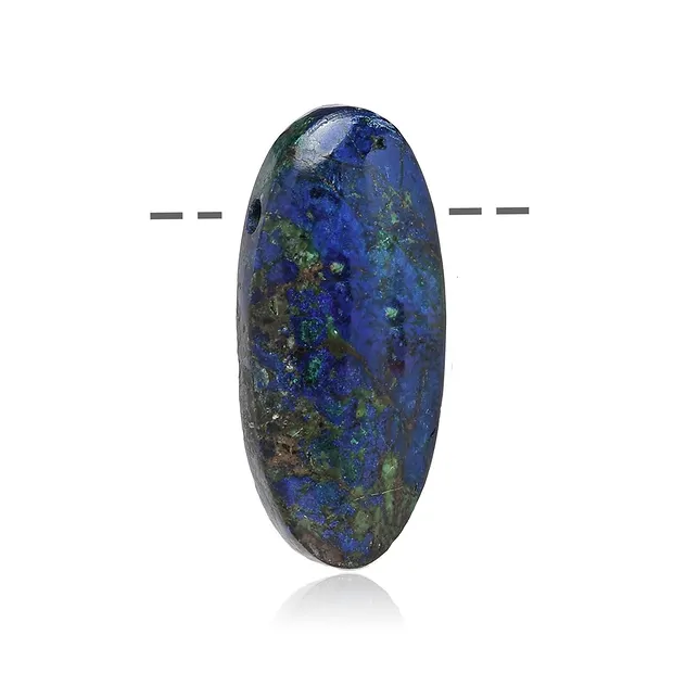 Oval Azurite Malachite (stab.), drilled, 4.0cm | gems, healing stones & jewelry