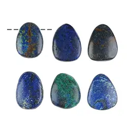 0418293002 Piedra rodada Malaquita azurita (estabilizada) perforada, 2,5 - 3,0cm | Marco Schreier