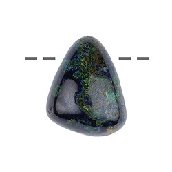 0418293083 Trommelstein Azurit-Malachit (stab.) gebohrt, 2,0 - 2,5cm | Marco Schreier