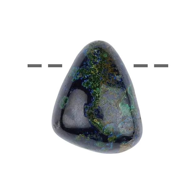 Piedra rodada Malaquita azurita (estabilizada) perforada, 2.0 - 2.5cm | Marco Schreier