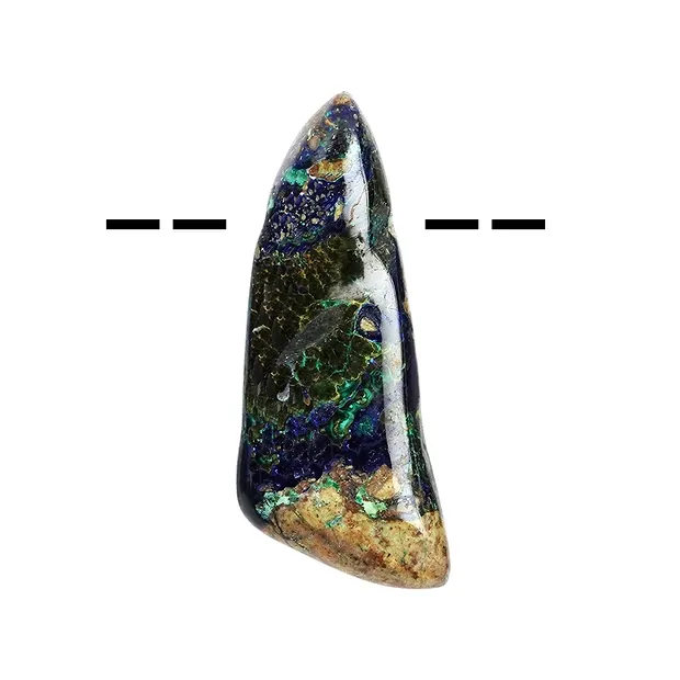 Piedra rodada Malaquita azurita (estabilizada) perforada, 4,0-5,0cm (largo) | Marco Schreier