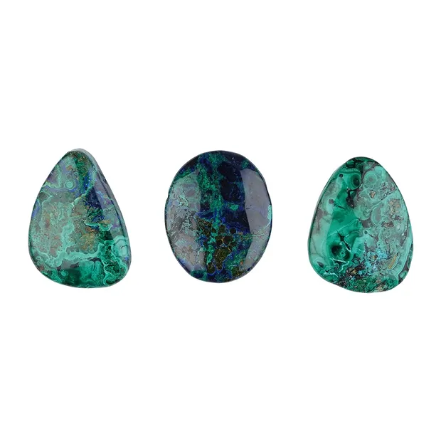 Azurite-Malachite a forma libera (stab.) forata, 3,0 - 4,0cm | Marco Schreier