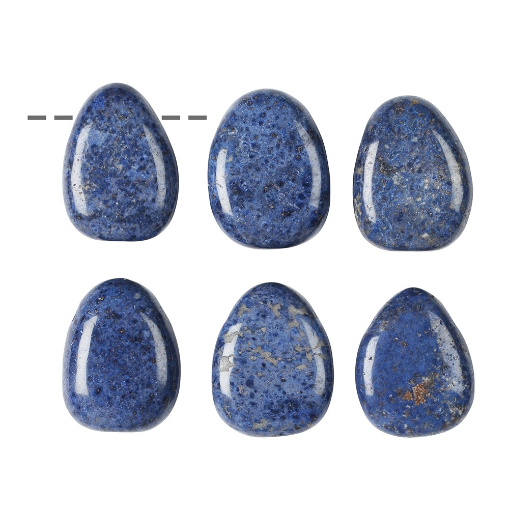 Pietra burattata Dumortierite perforata | grossista gemme e pietre curative