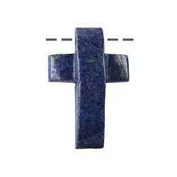 0418393841 Cross domed Dumortierite drilled, 4,5cm | wholesaler gems & healing stones