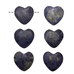 0418394605 Dumortierite cuore forata, 15 mm | Gemme Schreier, pietre curative e gioielli