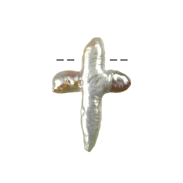 Drilled pearl cross | Marco Schreier wholesaler - gems, healing stones & jewelry