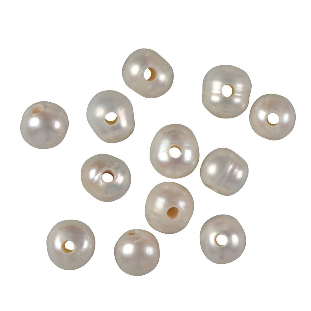 Perles ovales percées, env. 09 - 12mm (12 pcs/UC) | Marco Schreier