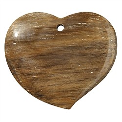 0418796045 Corazón de columpio Madera petrificada taladrado frontal, 6,5cm | Marco Schreier