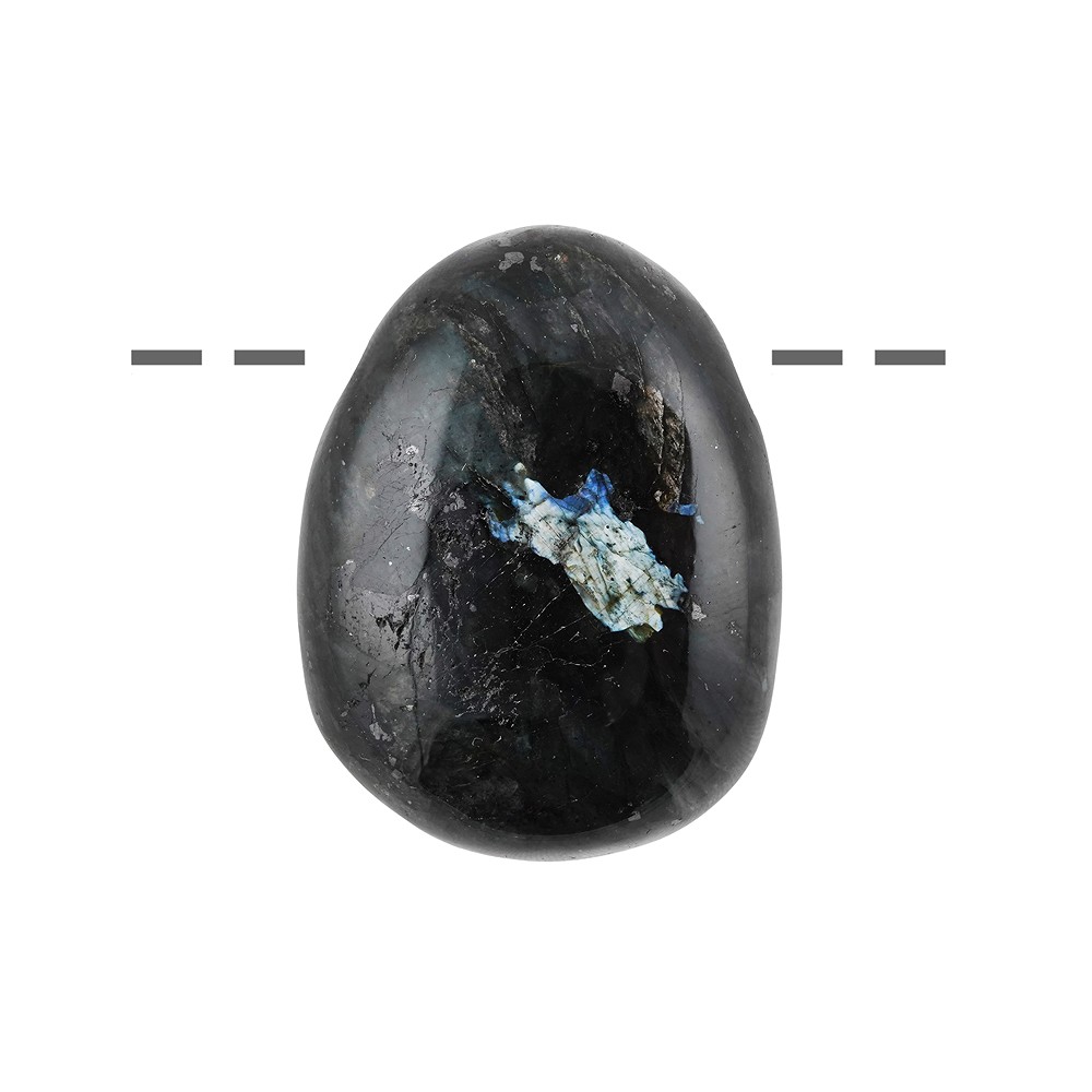 Piedra rodada Larvikita (oscura) perforada | Marco Schreier