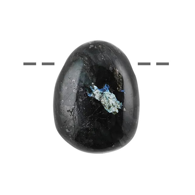 Trommelstein Larvikit (dunkel) gebohrt | Edelsteine, Heilsteine & Schmuck-Handel