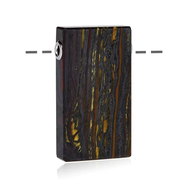 Cuboide in ferro di tigre, forato, 4,0 cm, tappi rodiati | Marco Schreier