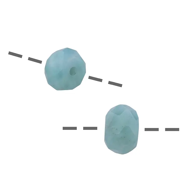 Linsen Larimar gebohrt, 3,5 x 6,0mm, facettiert (50 St./VE), 1mm-Bohrung | Marco Schreier