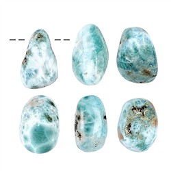 0419693002 Tumbled Stone Larimar drilled | minerals trade - gems, healing stones & jewelry
