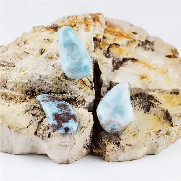 Pierre roulée Larimar percée, 3,5 - 4,0cm | Marco Schreier