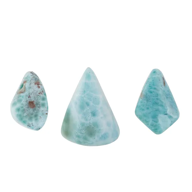 Tumbled Stone Larimar drilled, 3,5 - 4,0cm | wholesaler gems & healing stones