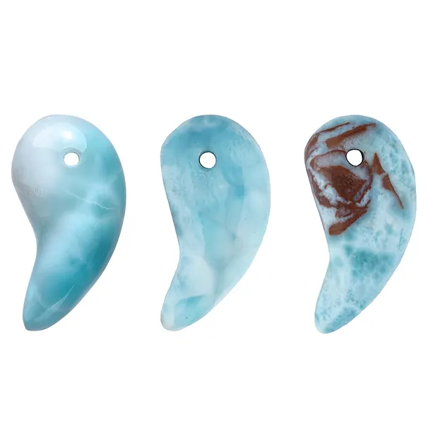Magatama Larimar, gebohrt, 3,2cm | Großhändler Edelsteine, Heilsteine & Schmuck