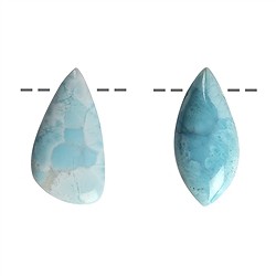 0419695662 Cabochon Freeform Larimar drilled, 3.0 - 4.5cm (medium) | Marco Schreier