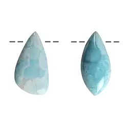 0419695662 Cabochon Freeform Larimar gebohrt, 3,0 - 4,5cm (mittel) | Marco Schreier