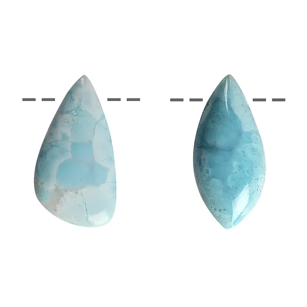 Cabujón de forma libre de Larimar perforado, 3,0 - 4,5cm (mediano) | Marco Schreier