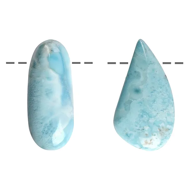 Cabochon Freeform Larimar drilled, 3.5 - 5.0cm (large) | Marco Schreier