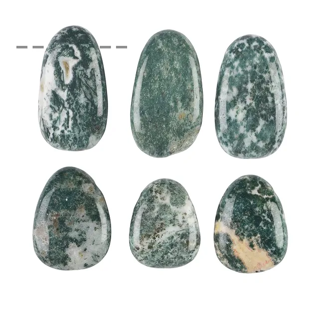 Trommelstein Baumachat gebohrt | Großhändler Edelsteine, Heilsteine & Schmuck