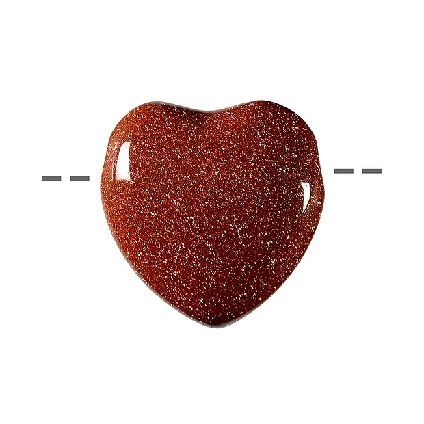 Heart Gold stone brown (synt. Glass.) drilled, 2,5cm (6 pcs./ PU) | Marco Schreier