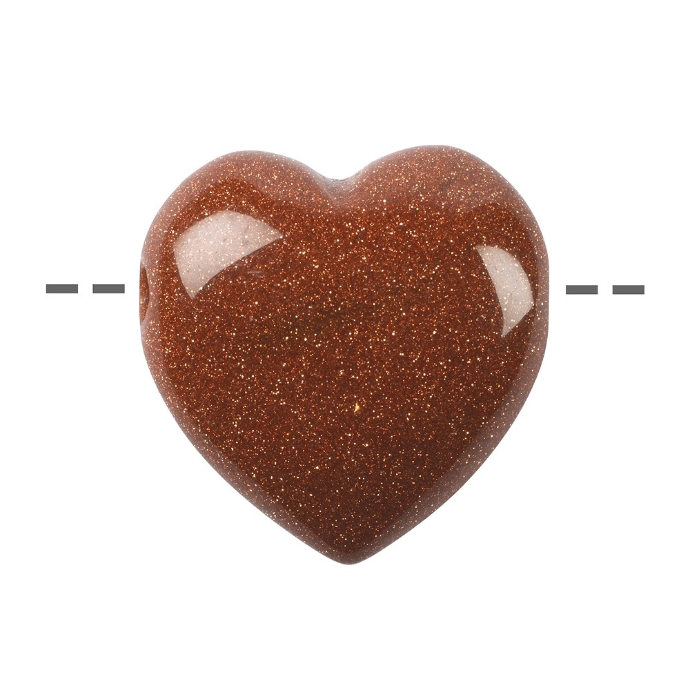 Herz Goldflluß braun (synth. Glas) gebohrt, 35mm | Marco Schreier