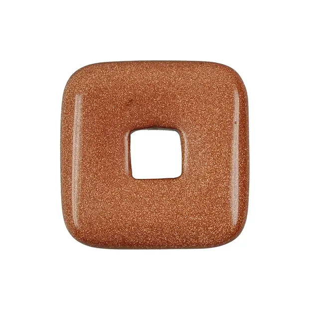 Donut carré Verre aventuriné brun (synth.), 40mm (6 pcs/UC) | Marco Schreier